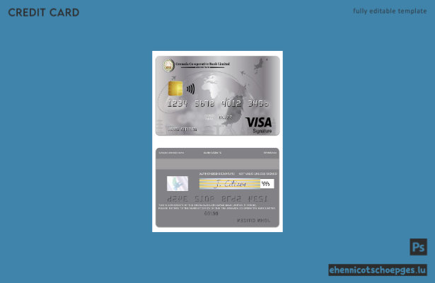 Grenada Co-operative Bank Limited Visa Signature Geschäftskredit Beispielvorschau
